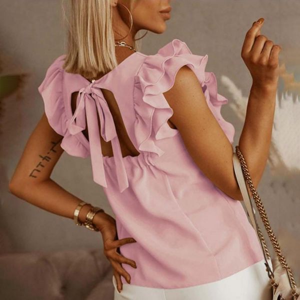 backless hollow out design bow ruffle women blouse plus size 3xl solid pleated butterfly sleeve ladies blouses summer casual 210518, White
backless hollow out design bow ruffle women blouse plus size 3xl solid pleated butterfly sleeve ladies blouses summer casual 210518, White