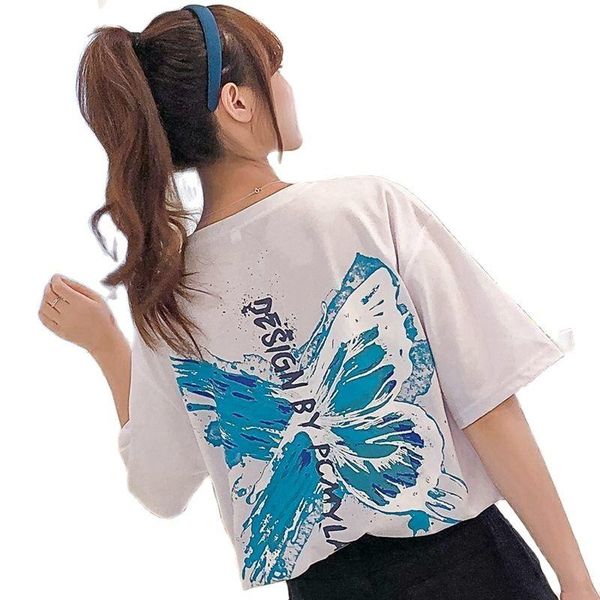 women's t-shirt summer butterfly woman t-shirts o-neck short sleeve tees harajuku korean clothes casual loose plus size roupas feminina, White
women's t-shirt summer butterfly woman t-shirts o-neck short sleeve tees harajuku korean clothes casual loose plus size roupas feminina, White