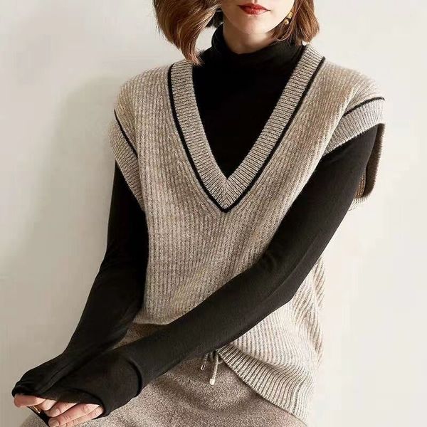sweater 2021 autumn winter v-neck loose pullover wearing women's knitting vt, Black;white
sweater 2021 autumn winter v-neck loose pullover wearing women's knitting vt, Black;white