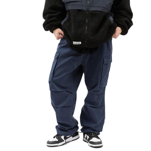 men's jeans multi-pocket denim pants mens safari style distressed cargo loose casual pleated trousers men, Blue
men's jeans multi-pocket denim pants mens safari style distressed cargo loose casual pleated trousers men, Blue