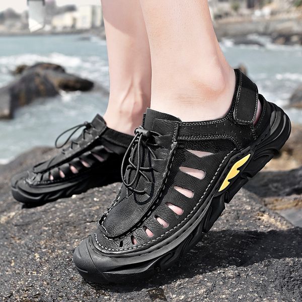 464748 size 2021 fashion casual mens shoes sandals beach shoes driving new sandals hole shoes mesh, Black
464748 size 2021 fashion casual mens shoes sandals beach shoes driving new sandals hole shoes mesh, Black