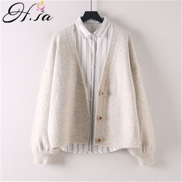 hsa women autumn winter cardigans v neck lantern sleeve sueter mujer korean fashion oversize sweater caridigan knitwear 210430, White
hsa women autumn winter cardigans v neck lantern sleeve sueter mujer korean fashion oversize sweater caridigan knitwear 210430, White