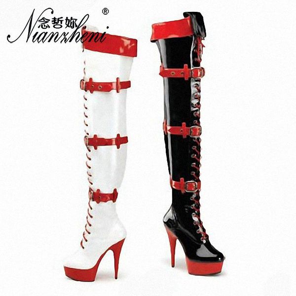 boots 15cm belt buckle color matching super high heel nightclub pole dance boot dress up knee, Black
boots 15cm belt buckle color matching super high heel nightclub pole dance boot dress up knee, Black