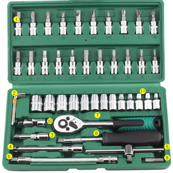 tool organizers 46pcs socket combination tools box wrench set car motorcycle repair toolbox home voltage batch head outils hardware
tool organizers 46pcs socket combination tools box wrench set car motorcycle repair toolbox home voltage batch head outils hardware