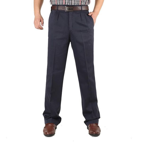 men spring autumn mid thick high waist solid casual pants middle-aged cotton straight loose men's trousers plus size 44 46, Black
men spring autumn mid thick high waist solid casual pants middle-aged cotton straight loose men's trousers plus size 44 46, Black