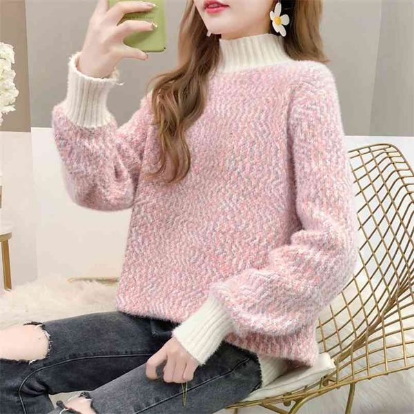 autumn winter women's sweater korean splicing striped half-high neck versatile pullover loose knit ll775 210506, White
autumn winter women's sweater korean splicing striped half-high neck versatile pullover loose knit ll775 210506, White