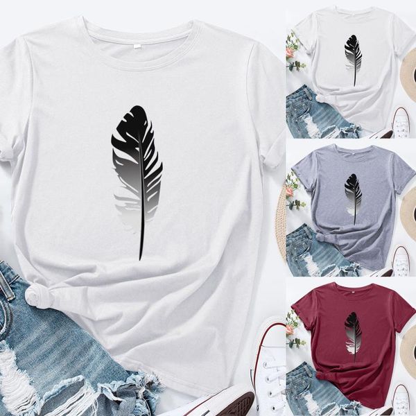 women's t-shirt t-shirts women 90s clothing casual ladies feather print travel fashion clothes graphic tshirt lady female tee, White
women's t-shirt t-shirts women 90s clothing casual ladies feather print travel fashion clothes graphic tshirt lady female tee, White