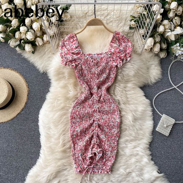 women drawstring floral dress retro square collar puff sleeve slim mini es summer korean bohemian print 210512, Black;gray
women drawstring floral dress retro square collar puff sleeve slim mini es summer korean bohemian print 210512, Black;gray