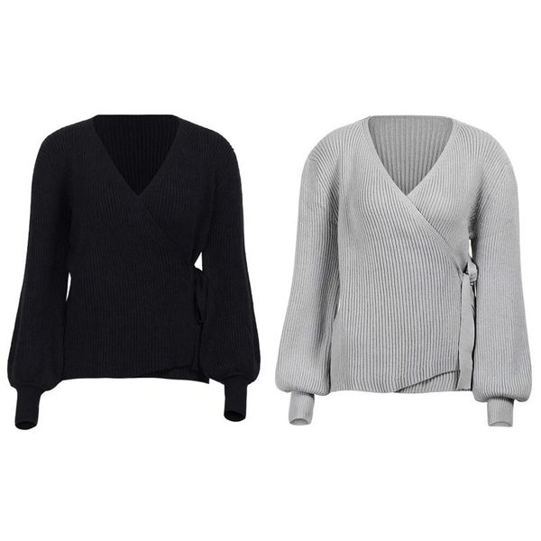 pullover 2x elegant women tie belt sweater v-neck cross wrap autumn and winter size black/gray, Blue
pullover 2x elegant women tie belt sweater v-neck cross wrap autumn and winter size black/gray, Blue
