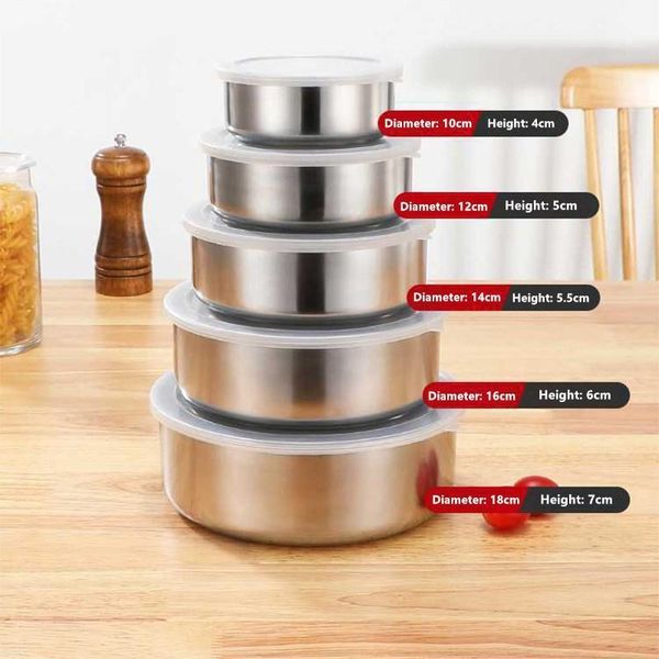 storage bottles & jars 5pcs/set stainless steel fresh-keeping box bowl kitchen refrigerator fresh food set 5-piece with lid
storage bottles & jars 5pcs/set stainless steel fresh-keeping box bowl kitchen refrigerator fresh food set 5-piece with lid