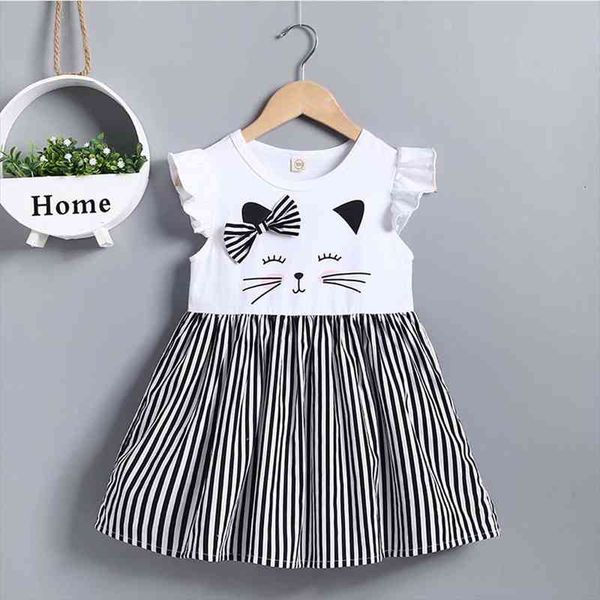 toddler kid baby girl sleeveless cat printed striped princess dress white black clothes summer newborn infant baby dress, Red;yellow
toddler kid baby girl sleeveless cat printed striped princess dress white black clothes summer newborn infant baby dress, Red;yellow
