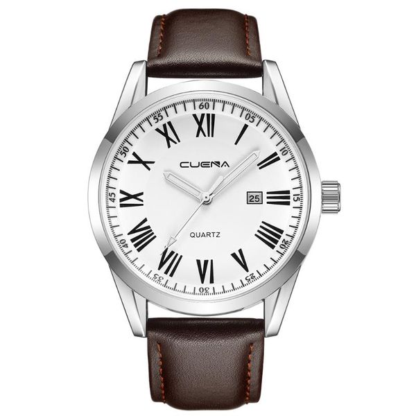 wristwatches watch men reloj hombre cuena fashion men's leather military date analog quartz wrist business watches erkek kol saati, Slivery;brown
wristwatches watch men reloj hombre cuena fashion men's leather military date analog quartz wrist business watches erkek kol saati, Slivery;brown