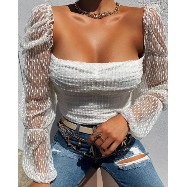 women's blouses & shirts women blouse fashion elegant ruched full sleeve square collar crop summer fall lady lace mesh patchwork sh, White
women's blouses & shirts women blouse fashion elegant ruched full sleeve square collar crop summer fall lady lace mesh patchwork sh, White