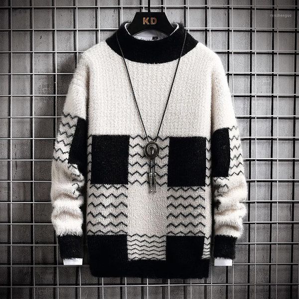 men's sweaters 2021 fall winter mink cashmere sweater men turtleneck male knitwear thick warm mens knit pullovers quality, White;black
men's sweaters 2021 fall winter mink cashmere sweater men turtleneck male knitwear thick warm mens knit pullovers quality, White;black