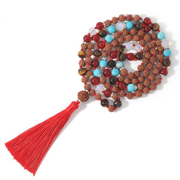 natural stone & rudraksha108 mala bead knotted chakra necklace japamala yoga blessing tassel pendant women fashion jewelry necklaces, Silver
natural stone & rudraksha108 mala bead knotted chakra necklace japamala yoga blessing tassel pendant women fashion jewelry necklaces, Silver