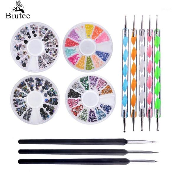 biutee 12pcs pro nail art set kit 4 wheels multicolor bright nails wooden decoration brushes pointed punches tools1, Silver;gold
biutee 12pcs pro nail art set kit 4 wheels multicolor bright nails wooden decoration brushes pointed punches tools1, Silver;gold