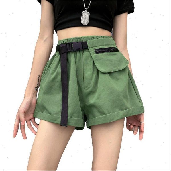 women shorts summer elastic waist vintage cargo with and pocket fashion wide leg solid color loose casual, White;black
women shorts summer elastic waist vintage cargo with and pocket fashion wide leg solid color loose casual, White;black