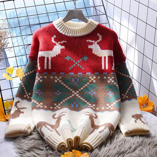 women's sweaters red christmas sweater women loose 2021 autumn winter lazy fashion thick knitted pullover o-neck patchwork, White;black
women's sweaters red christmas sweater women loose 2021 autumn winter lazy fashion thick knitted pullover o-neck patchwork, White;black