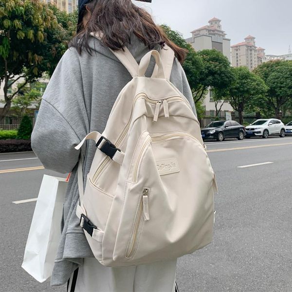 school bags large capacity solid color schoolbag college student backpack female summer simple and versatile high
school bags large capacity solid color schoolbag college student backpack female summer simple and versatile high