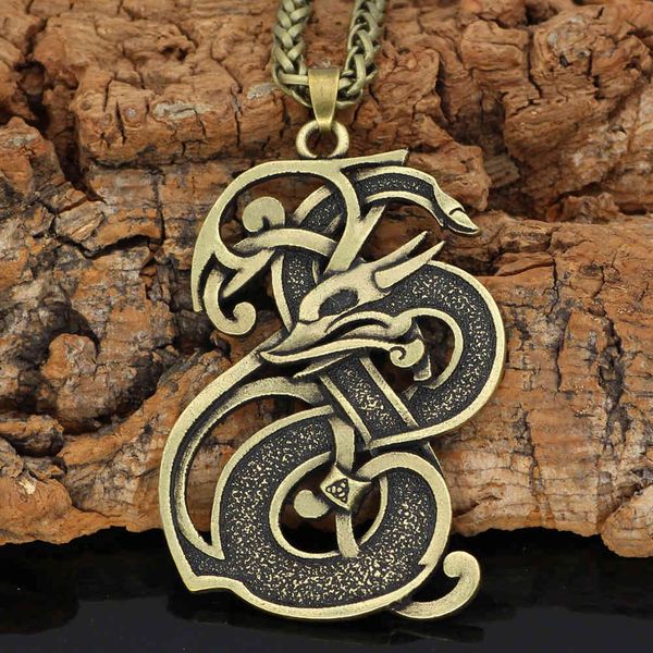 viking odin dragon totem double sided pendant necklace men's long jewelry, Silver
viking odin dragon totem double sided pendant necklace men's long jewelry, Silver