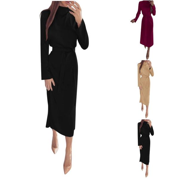 casual dresses solid turtleneck dress for women long sleeve black streetwear vestidos plus size vestido robe elbise jurken, Black;gray
casual dresses solid turtleneck dress for women long sleeve black streetwear vestidos plus size vestido robe elbise jurken, Black;gray