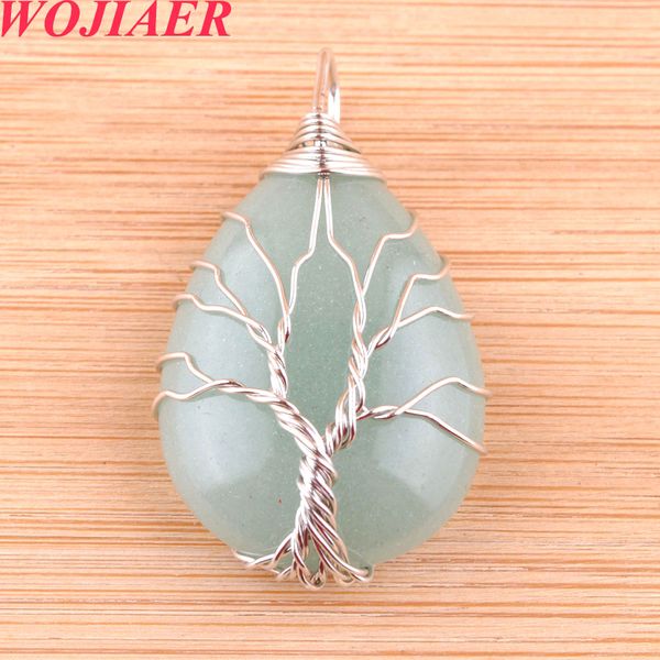 WOJIAER Tree of Life Green Aventurine Water Drop Twining Pendant Necklace Chain Silver Colors Collier Elegant Jewelry Gifts DO9098
WOJIAER Tree of Life Green Aventurine Water Drop Twining Pendant Necklace Chain Silver Colors Collier Elegant Jewelry Gifts DO9098