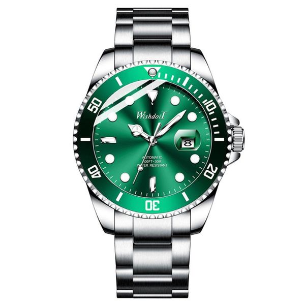 wristwatches wishdoit men's automatic green wrist watch man stainless steel waterproof business luminous sports mechanical, Slivery;brown
wristwatches wishdoit men's automatic green wrist watch man stainless steel waterproof business luminous sports mechanical, Slivery;brown