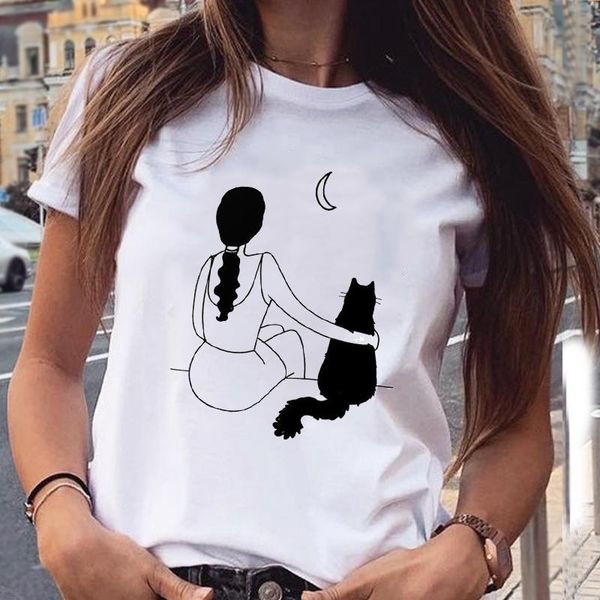women's t-shirt women graphic cartoon cat sweet casual fashion aesthetic animal short sleeve print female clothes tees tshirt, White
women's t-shirt women graphic cartoon cat sweet casual fashion aesthetic animal short sleeve print female clothes tees tshirt, White