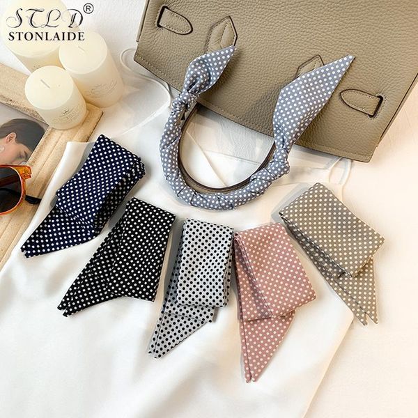 scarves 2021 designer dense dots small long chiffon silk scarf for women hat decoration handle ribbon neckerchief hair scarfs 5x90cm, Blue;gray
scarves 2021 designer dense dots small long chiffon silk scarf for women hat decoration handle ribbon neckerchief hair scarfs 5x90cm, Blue;gray