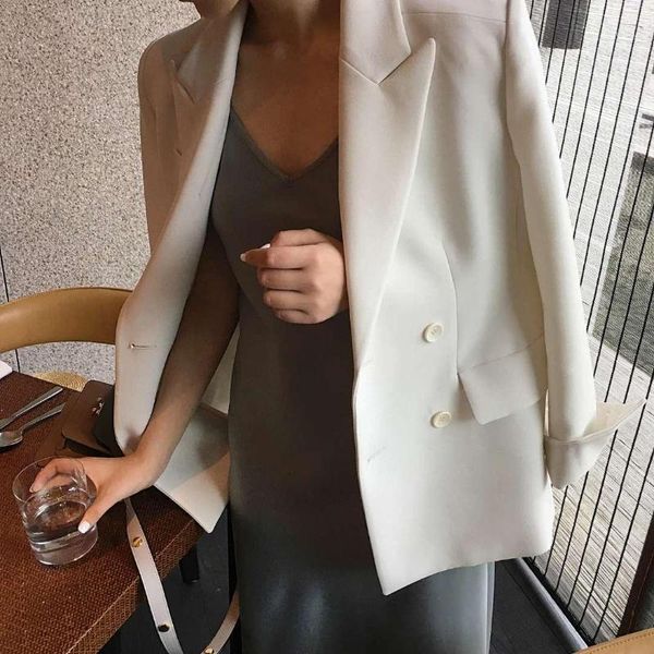 white blazer coat for women summer feminino double breasted jackets ladies formal suit marynarka damska women's suits & blazers, White;black
white blazer coat for women summer feminino double breasted jackets ladies formal suit marynarka damska women's suits & blazers, White;black