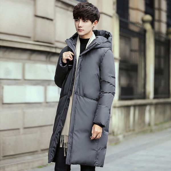 2021 winter new et medium and long white duck down thickened hooded korean youth fashion men's coat, Black
2021 winter new et medium and long white duck down thickened hooded korean youth fashion men's coat, Black
