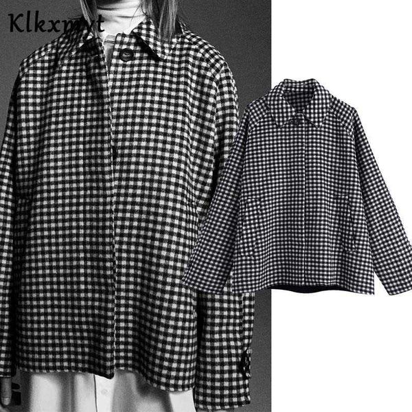 klkxmyt za jackets women fashion oversized loose plaid jacket coat vintage long sleeve pockets female outerwear chic 210527, Black;brown
klkxmyt za jackets women fashion oversized loose plaid jacket coat vintage long sleeve pockets female outerwear chic 210527, Black;brown