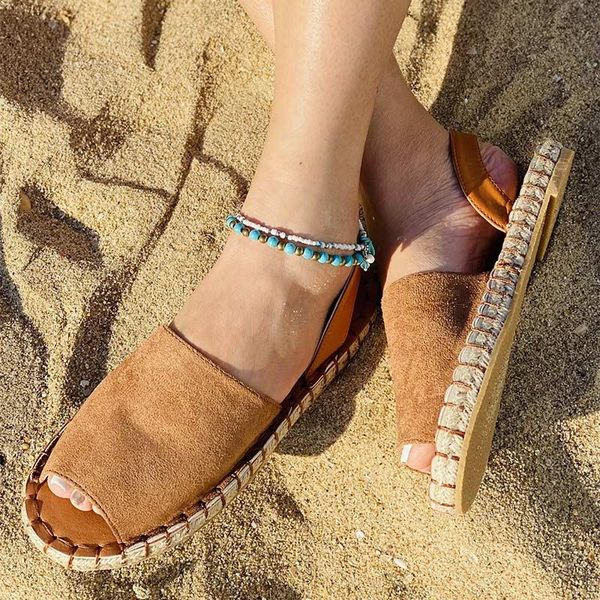 women shoes summer retro women's slippers peep toe sewing flats woman solid ladies slides casual footwear 2021, Black
women shoes summer retro women's slippers peep toe sewing flats woman solid ladies slides casual footwear 2021, Black