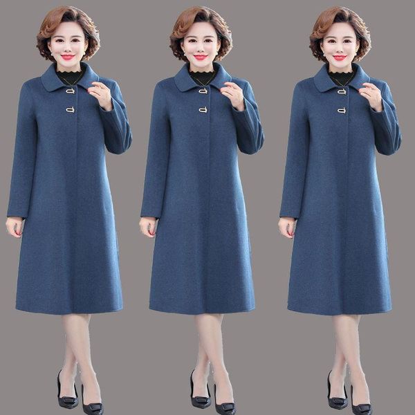 women's wool & blends double faced woollen cashmere overcoat middle-aged mother's in autumn and winter, Black
women's wool & blends double faced woollen cashmere overcoat middle-aged mother's in autumn and winter, Black