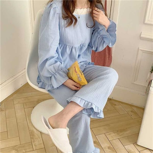 qweek korean sleepwear women lace pijama autumn pajamas for girls female set woman 2 pieces pyjamas long sleeve nightwear suit 211106, Black;red
qweek korean sleepwear women lace pijama autumn pajamas for girls female set woman 2 pieces pyjamas long sleeve nightwear suit 211106, Black;red