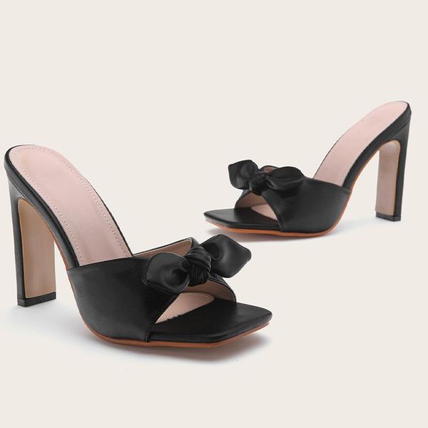 women's bowtie slippers comfortable shoes female 2021 summer footwear woman fashion pumps ladies pu leather high heels women, Black
women's bowtie slippers comfortable shoes female 2021 summer footwear woman fashion pumps ladies pu leather high heels women, Black