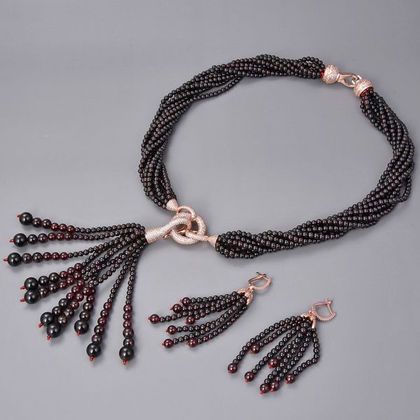 guaiguai jewelry 8 strands natural round garnet necklace earrings sets for women real gems stone lady fashion jewellery, Silver
guaiguai jewelry 8 strands natural round garnet necklace earrings sets for women real gems stone lady fashion jewellery, Silver