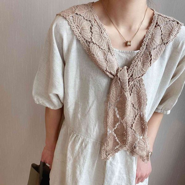 spring and summer cotton lace shawl scarf hollowed out women's decorative korean lace false collar small shawl, Black;brown
spring and summer cotton lace shawl scarf hollowed out women's decorative korean lace false collar small shawl, Black;brown