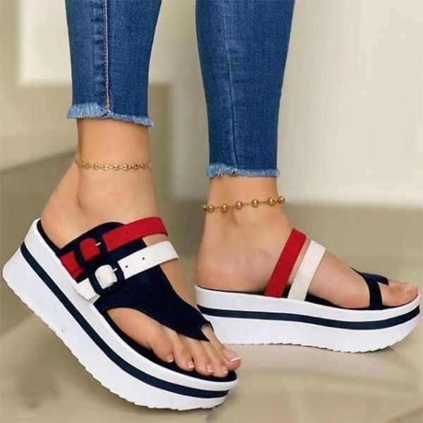 women buckle platform flip flops woman slippers 2021 summer ladies casual mixed color wedges female beach shoes plus size, Black
women buckle platform flip flops woman slippers 2021 summer ladies casual mixed color wedges female beach shoes plus size, Black
