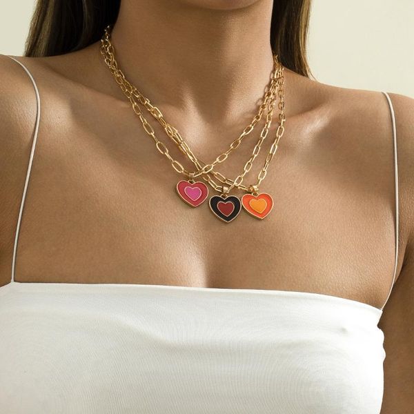 chokers creative colorful heart-shaped necklaces for women fashion vintage clavicle link chain necklace female charm jewelry choker gift, Golden;silver
chokers creative colorful heart-shaped necklaces for women fashion vintage clavicle link chain necklace female charm jewelry choker gift, Golden;silver