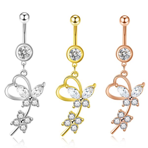 14g dangle belly button rings for women girls 316l surgical steel curved navel barbell body jewelry piercing, Silver
14g dangle belly button rings for women girls 316l surgical steel curved navel barbell body jewelry piercing, Silver