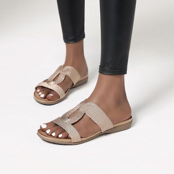 slippers spring and summer style fashion flat sandals outdoor comfortable women's silver gold black plus size 35-43
slippers spring and summer style fashion flat sandals outdoor comfortable women's silver gold black plus size 35-43
