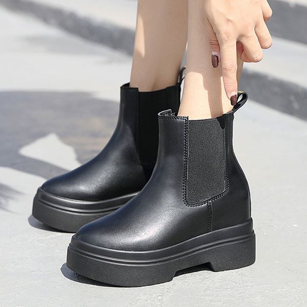 female fashion platform wedges women chelsea boots casual goth punk cool fashion autumn ladies shoes, Black
female fashion platform wedges women chelsea boots casual goth punk cool fashion autumn ladies shoes, Black