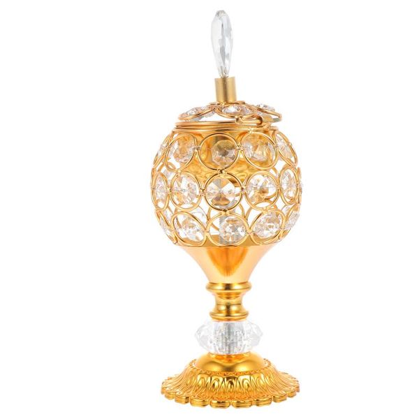 fragrance lamps 1 pc aroma burner decoration iron art incense furnace (golden)