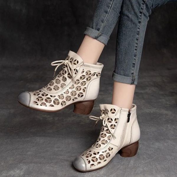 boots gladiator genuine leather women summer shoes breathable hole retro ladies ankle, Black
boots gladiator genuine leather women summer shoes breathable hole retro ladies ankle, Black
