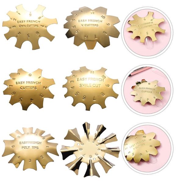 nail art kits 6pcs french manicure molding templates fingernail making (golden) 
nail art kits 6pcs french manicure molding templates fingernail making (golden)