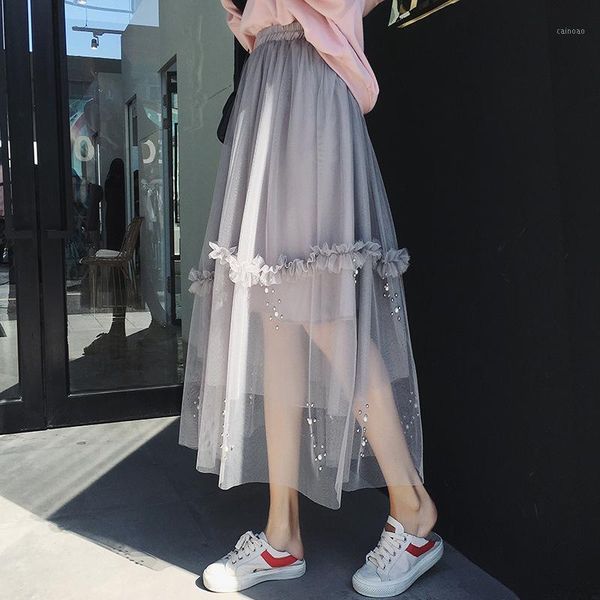 skirts 2021 handmade beaded scalloped veil skirt korean version of the long women's tutu, Black
skirts 2021 handmade beaded scalloped veil skirt korean version of the long women's tutu, Black