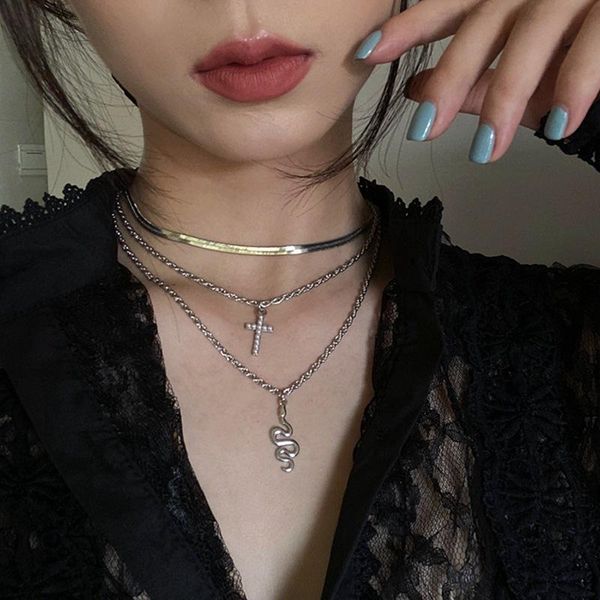 chains retro multilayer snake pendant chain necklace for women trendy gold silver color big thick necklaces jewelry
chains retro multilayer snake pendant chain necklace for women trendy gold silver color big thick necklaces jewelry