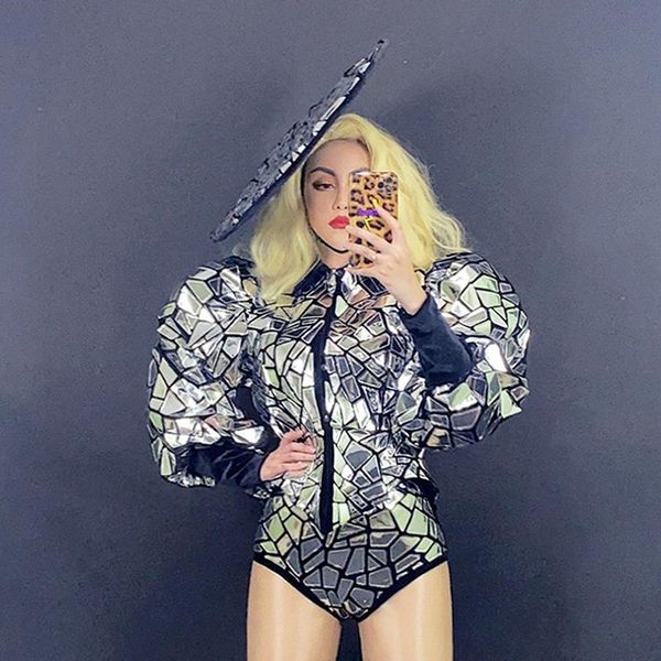 stage wear mirror costume women puff sleeve sequins jacket shorts big hat headwear dance festival clothing gogo xs2723, Black;red
stage wear mirror costume women puff sleeve sequins jacket shorts big hat headwear dance festival clothing gogo xs2723, Black;red
