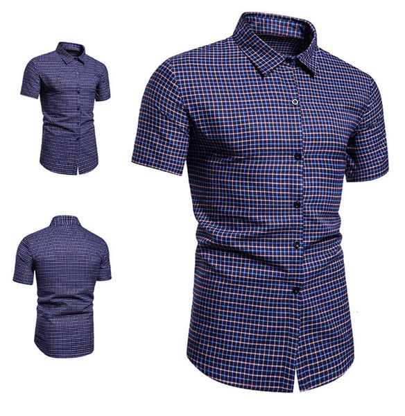 men's shirt summer european large men's casual simple plaid slim short sleeve shirt, White;black
men's shirt summer european large men's casual simple plaid slim short sleeve shirt, White;black